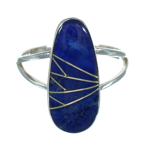 Lapis Sterling Silver Southwestern Ring Size 6-1/4 RX82378
